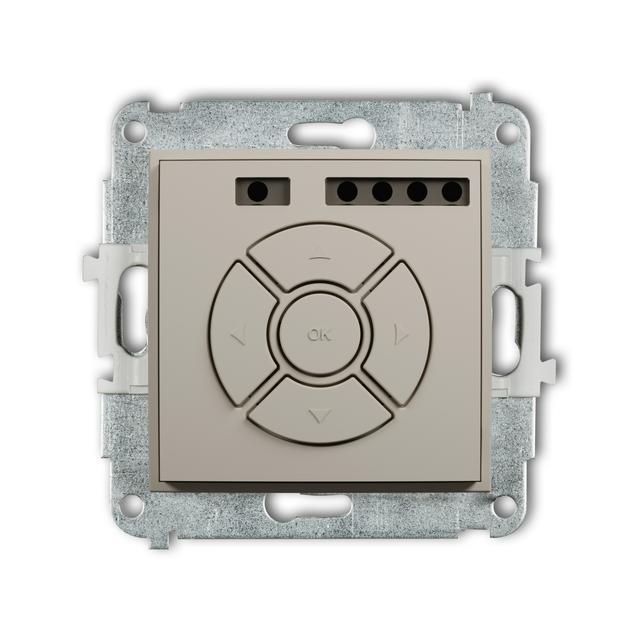 MINI Mechanizm elektronicznego sterownika roletowego (przycisk centralny/dodatkowy) taupe