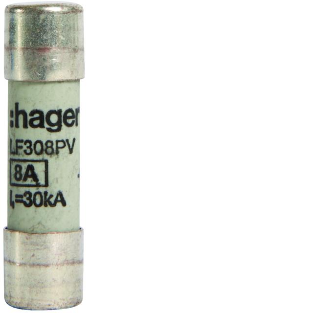 Wkładka bezpiecznikowa cylindryczna CH-10 10x38mm gPV 8A 1000VDC LF308PV HAGER