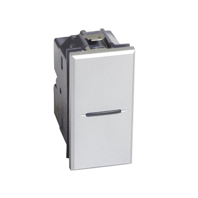 AXOLUTE - Przycisk jednobiegunowy NO 10A (zaciski śrubowe) 1 moduł AXIAL aluminium, Bticino