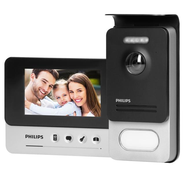Philips WelcomeEye Compact Zestaw wideodomofonowy bezsłuchawkowy kolor LCD 4,3" menu OSD stero 53110