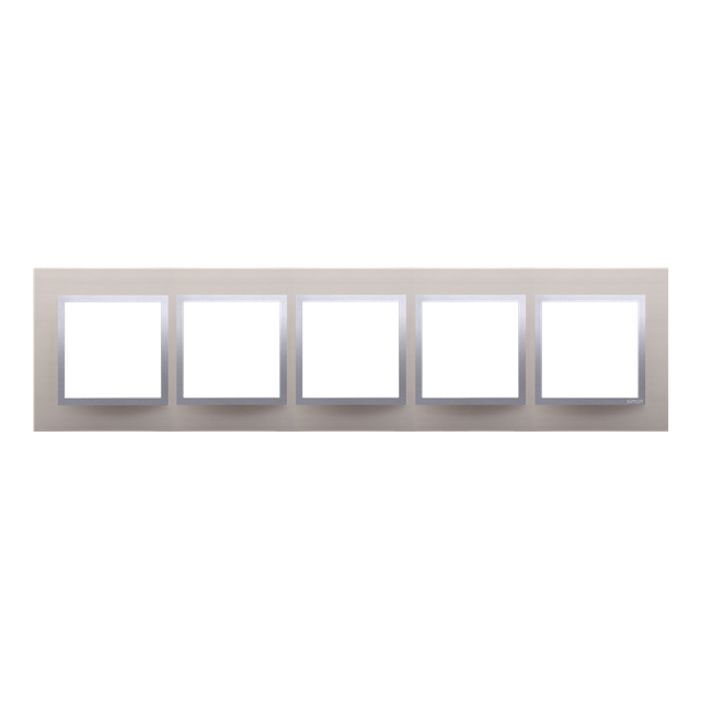Simon 54 Nature Ramka 5-krotna Nature-Metal SATYNOWY BLASK IP20/IP44* (*IP44-należy zastosować zestaw uszczelek DUN5) DRN5/79 KONTAKT