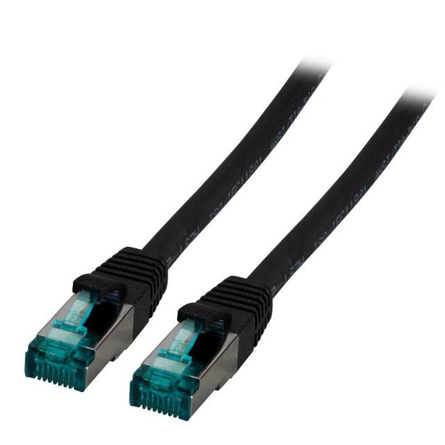 Patchcord RJ45 S/FTP kat. 6A LSZH czarny 1m MK6001.1B