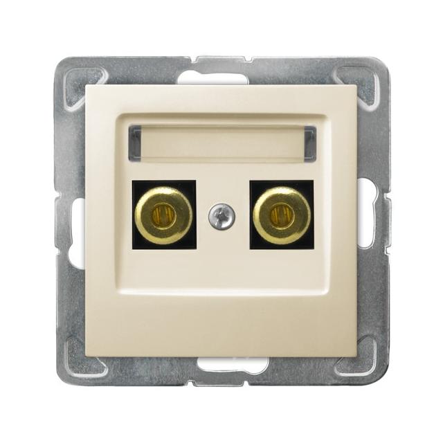 IMPRESJA Gniazdo głośnikowe pojedyncze - kolor ecru GGN-1Y/m/27