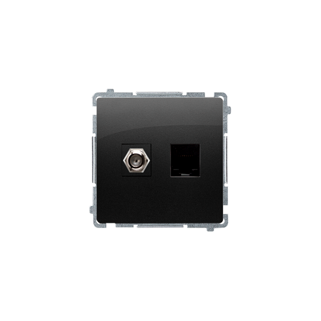 "Simon BASIC WMUA-0510xx-Y011 Gniazdo antenowe typu F + RJ45 kat.6 (moduł)