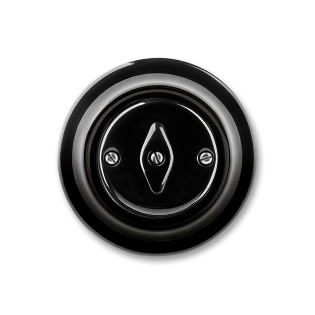 WYŁĄCZNIK OBROTOWY; SCHODOWY -DECENTO-CZARNY PORCELANA