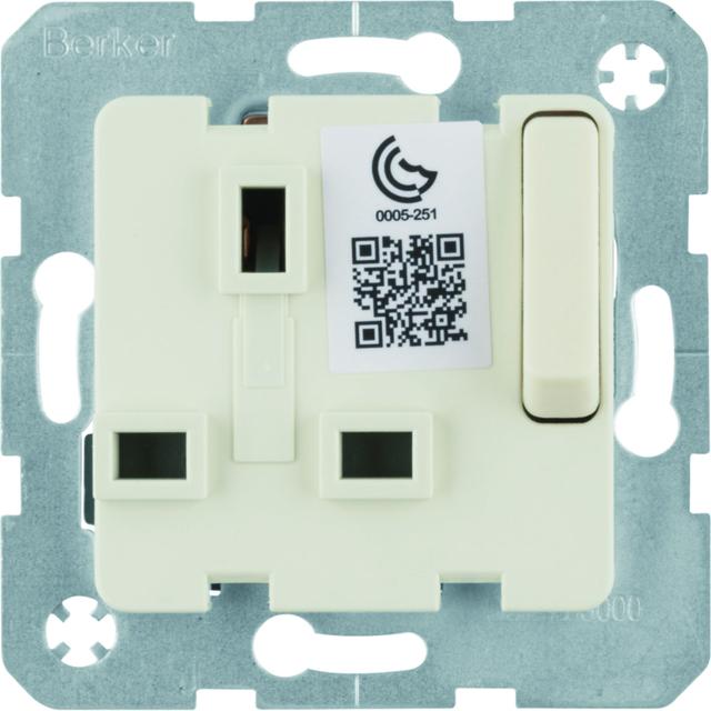 BERKER B.Kwadrat mechanizm gniazda z uziemieniem standard brytyjski z łącznikiem i przesłonami stykó