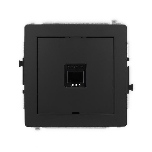 DECO Mechanizm gniazda telefonicznego pojedynczego 1xRJ11, 4-stykowy, beznarzędziowe, bez pola opiso