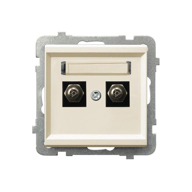 SONATA Gniazdo ekwipotencjalne podwójne - kolor ecru