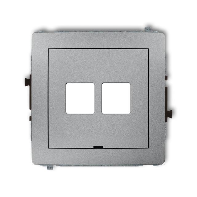 DECO Mechanizm gniazda multimedialnego podwójnego bez modułu, bez pola opisowego (standard Keystone)