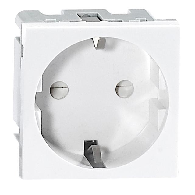 NOEN GS, gniazdo modułowe 45x45mm 1x2P+Z, typ F schuko, 16A 250V, białe OR-GM-9010/W/GS ORNO