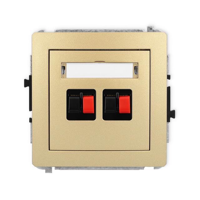 DECO Mechanizm gniazda głośnikowego podwójnego złoty