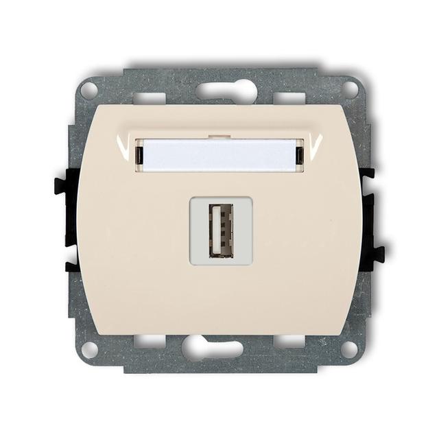 TREND Mechanizm gniazda pojedynczego USB A-A 2.0 beżowy