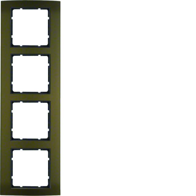 BERKER B.3 Ramka poczwórna aluminium brązowa/antracyt 10143001 HAGER