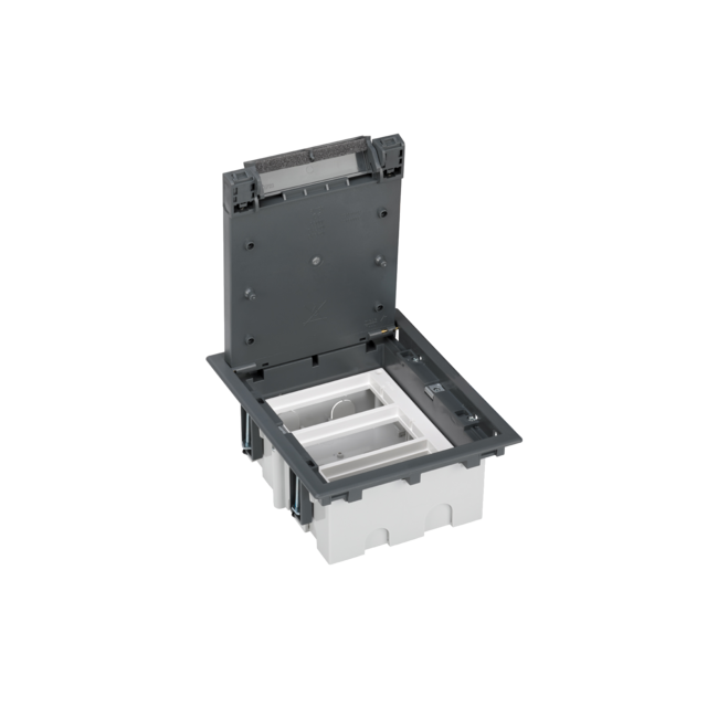 Simon Connect Puszka podłogowa 3-modułowa 6x K45 gł. 93mm+SM302/9 szary