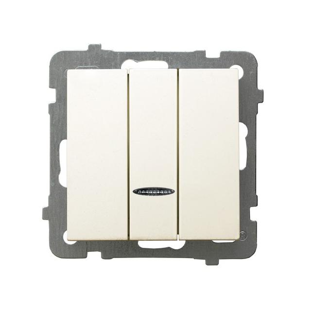 AS Łącznik potrójny z podświetleniem pomarańczowym - kolor ecru