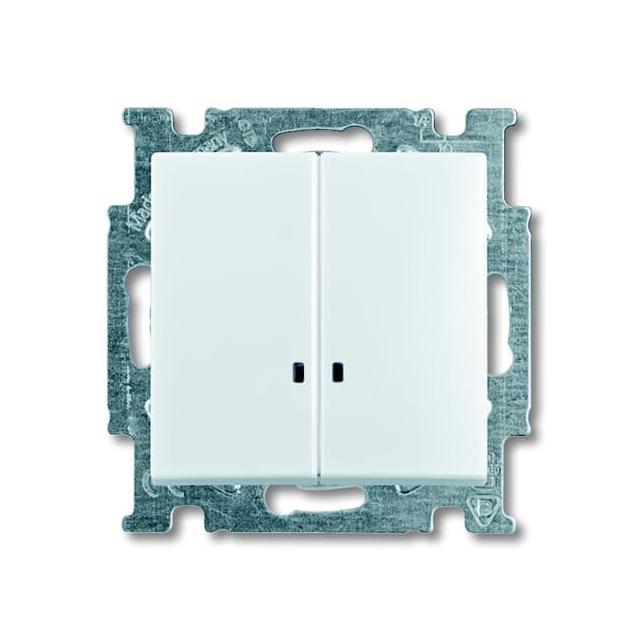 BASIC55 Wyłącznik z klawiszem świecznikowy Z lampką neonową biały alpejski