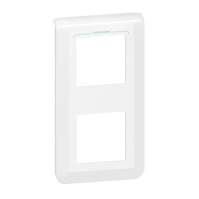 Mosaic Ramka Podwójna Pionowa - 2x2 Moduły Biała Antybakteryjna Do Uchwytu Nr Ref 0802 52/58 Legran 078723L LEGRAND
