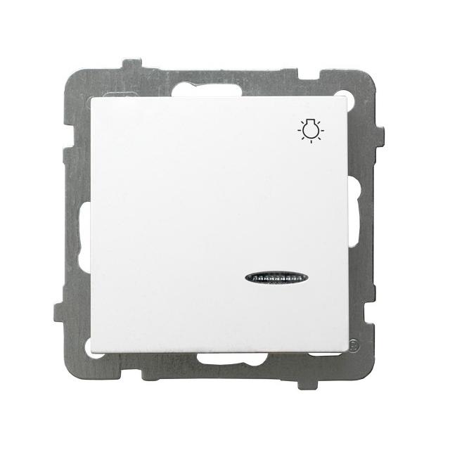 AS Łącznik zwierny  światło  z podświetleniem pomarańczowym - kolor biały