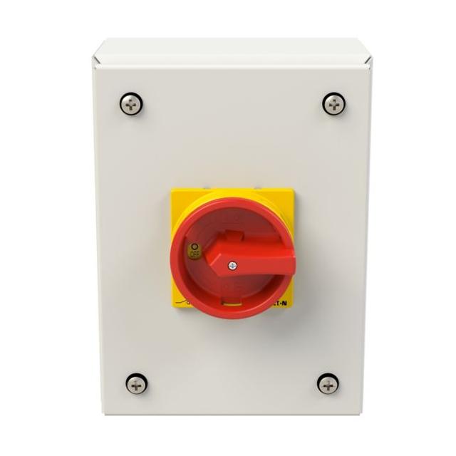 P1-32/SE1/SVB Rozłącznik 32A 3P w obudowie ze stali nierdzewnej rączka czerwono-żółta z blok. 197354