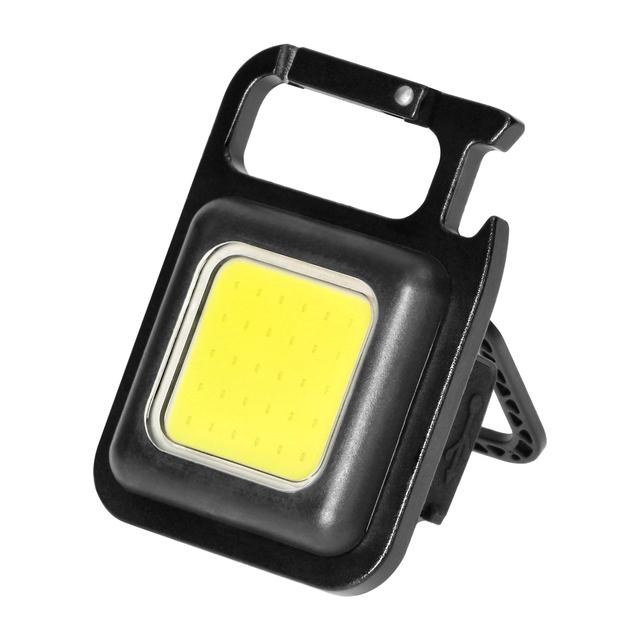 Mocna MINI latarka LED kieszonkowa + brelok magnes otwieracz uchwyt nóżka
