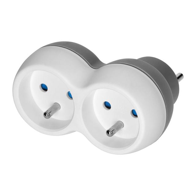 Rozgałęźnik 2x2P+Z biało-szary OR-AE-13238 ORNO