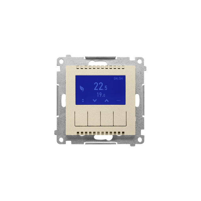 Simon 55 Termostat programowalny z wyświetlaczem Szampański mat