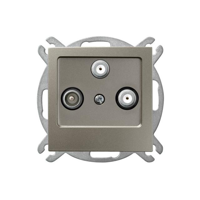 AS Gniazdo RTV-SAT z dwoma wyjściami SAT - kolor satyna light