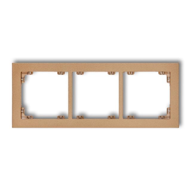 DECO Ramka uniwersalna potrójna z tworzywa złoty metalik
