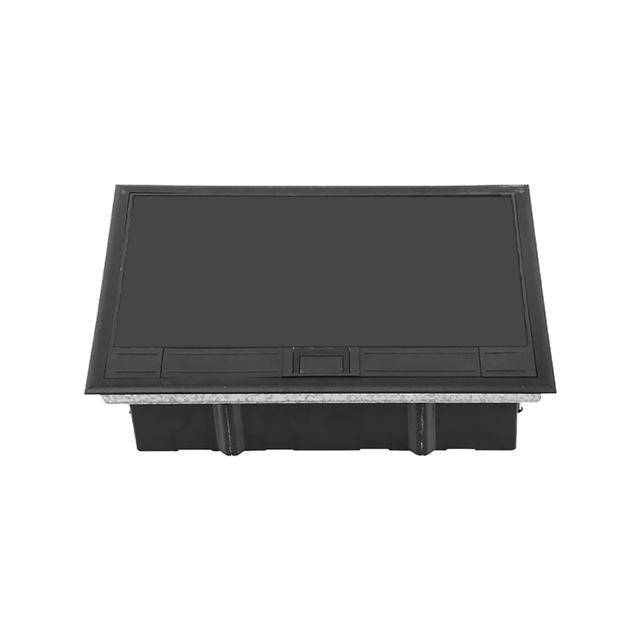 Puszka podłogowa na gniazda modułowe 8 x 45x45mm lub 16 x 22,5x45mm, pokrywa: plastik, czarna