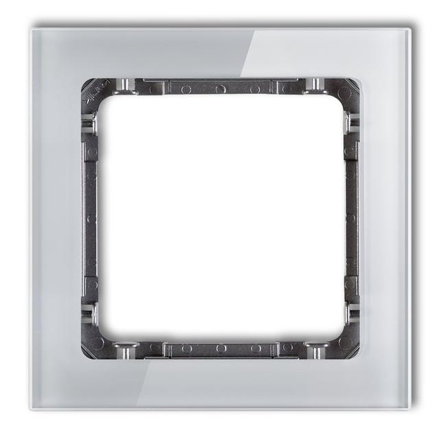 DECO Ramka uniwersalna pojedyncza - efekt szkła (ramka: szara; spód: grafitowy)