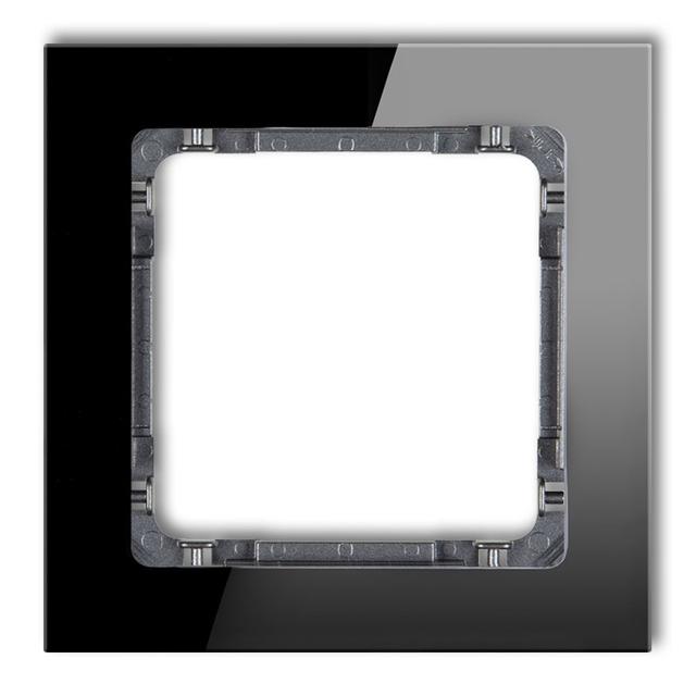 DECO Ramka uniwersalna pojedyncza - efekt szkła (ramka: czarna; spód: grafitowy)