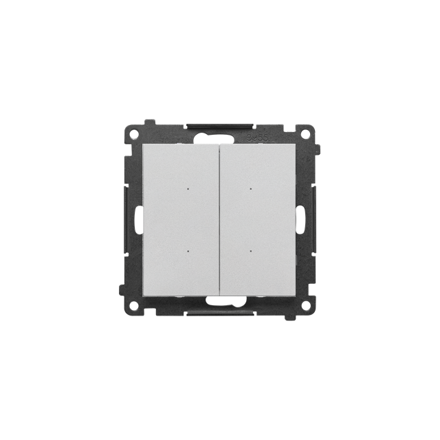 Simon 55 SWITCH D – Sterownik przyciskowy oświetleniowy podwójny sterowany smartfonem Aluminium mat TEW2W.01/143 KONTAKT