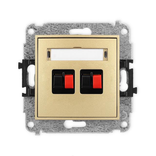 ICON Mechanizm gniazda głośnikowego podwójnego złoty