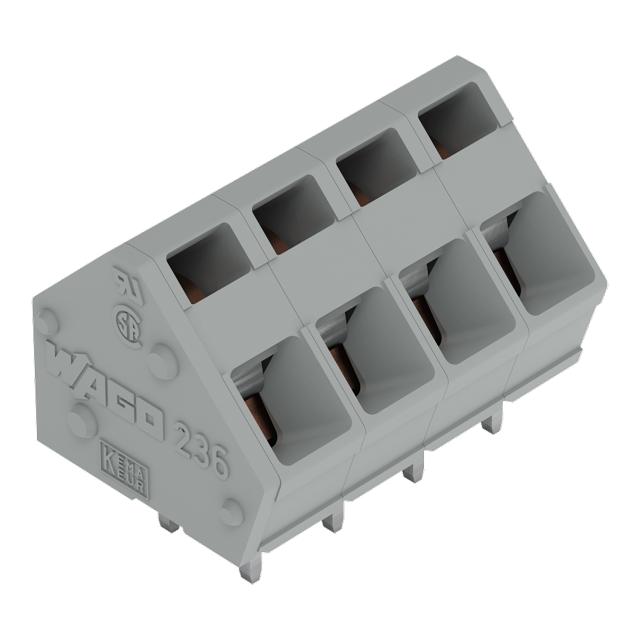 listwa zaciskowa do pł. drukowanych 5-bieg. szara raster 5/5,08 mm /45szt./ WAGO