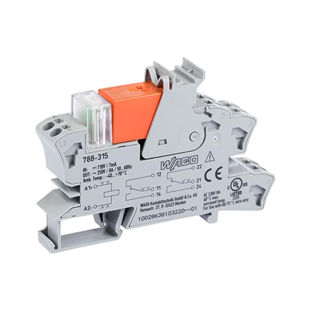 Podstawka z przekaźnikiem 110V DC 8A 2P /20szt./ 788-315 WAGO
