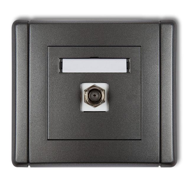 FLEXI Gniazdo antenowe pojedyncze typu F (SAT) niklowane grafitowy