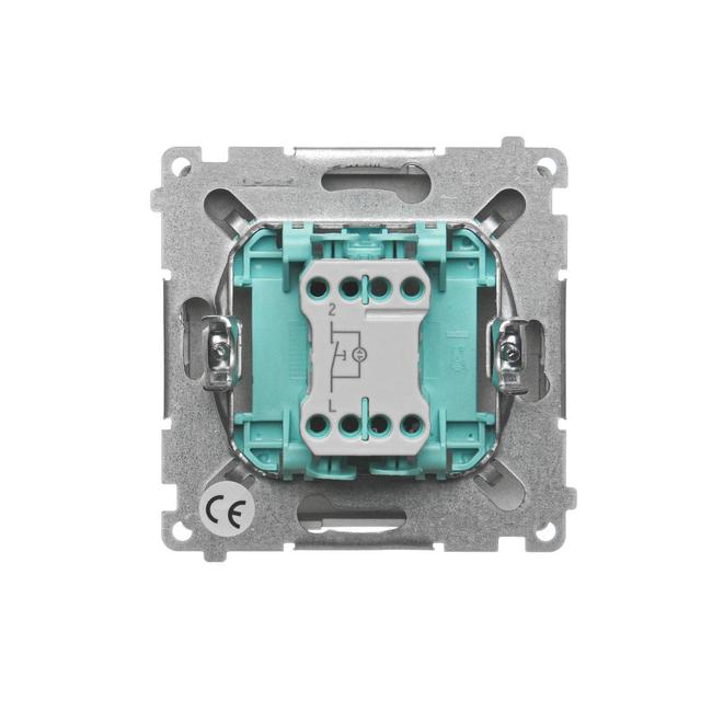 Simon Basic Przycisk światło z podświetleniem LED na 24V 10A 24V szybkozłączka srebrny mat