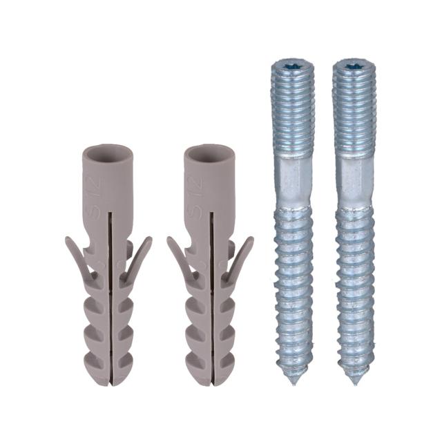 Zestaw montażowy z 2 śrubami M 10x220 mm, stal nierdzewna NIRO i 2 kołkami fi 12 mm