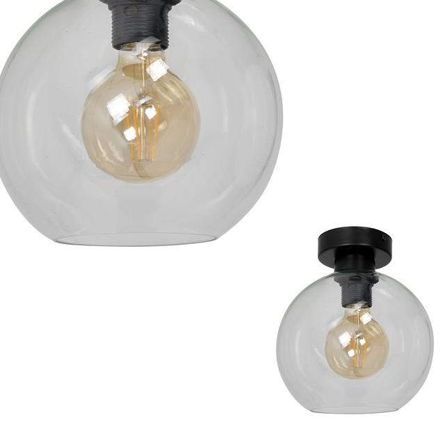 Milagro plafon Sofia Clear E27 czarny MLP6573