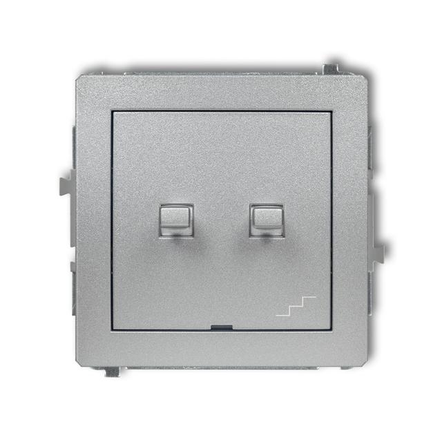 DECO Mechanizm łącznika podwójnego schodowego w stylu amerykańskim srebrny metalik