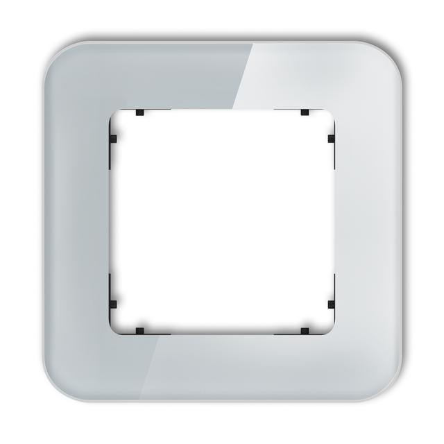 ICON Ramka uniwersalna pojedyncza zaokrąglona - efekt szkła (ramka: szara; spód: czarny) szary