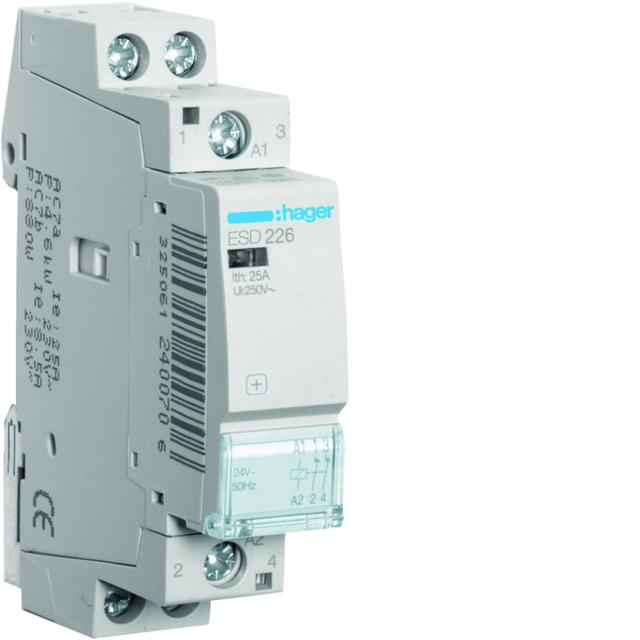 Stycznik modułowy 24V AC 2R 25A AC-7A B ESD226 HAGER