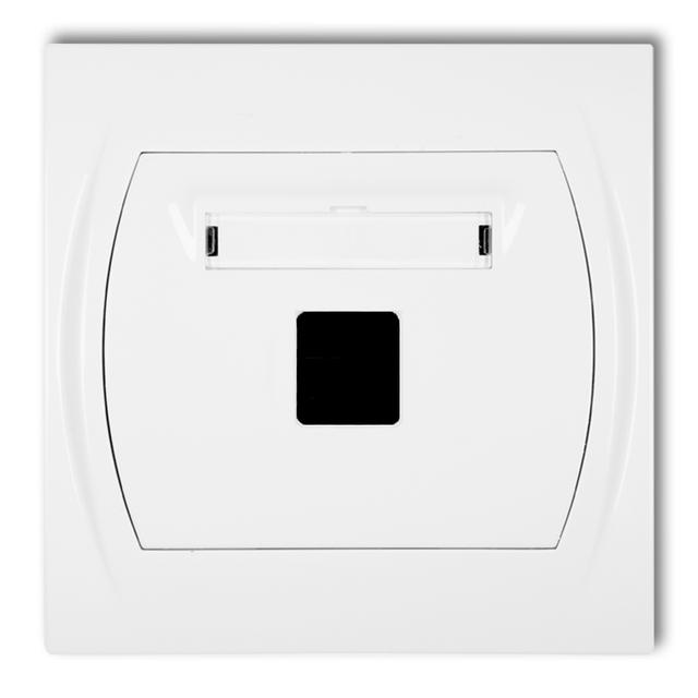 LOGO Gniazdo multimedialne pojedyncze bez modułu (standard Keystone) biały LGM-1P KARLIK