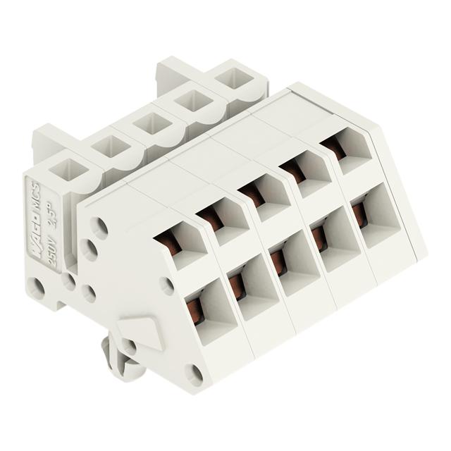 1-przewodowe gniazdo kątowe CAGE CLAMP pełna ochrona przed błędnym wetknięciem jasnoszary /50szt./ 721-305/008-000 WAGO