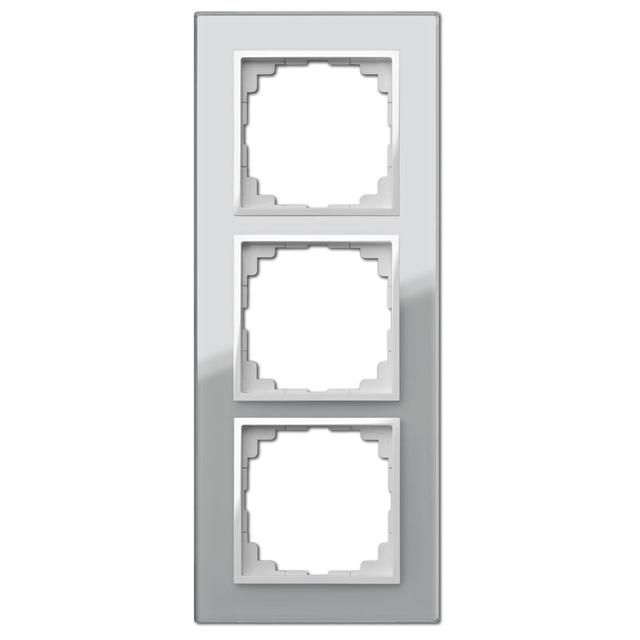 Ramka SENTIA 3x Szkło  IP 20 srebrna