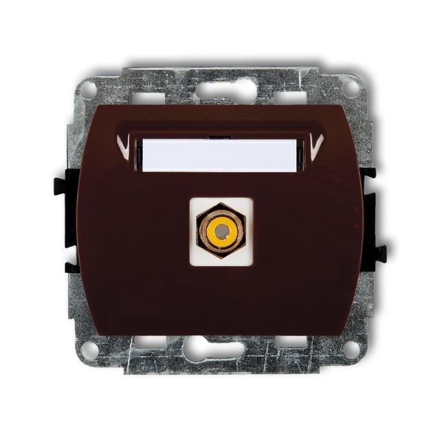 TREND Mechanizm gniazda pojedynczego RCA (typu cinch - żółty, pozłacany) brązowy