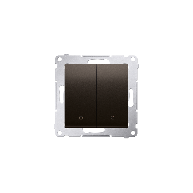 Simon 54 Łącznik dwubiegunowy podwójny 16A z. śrub. brąz mat