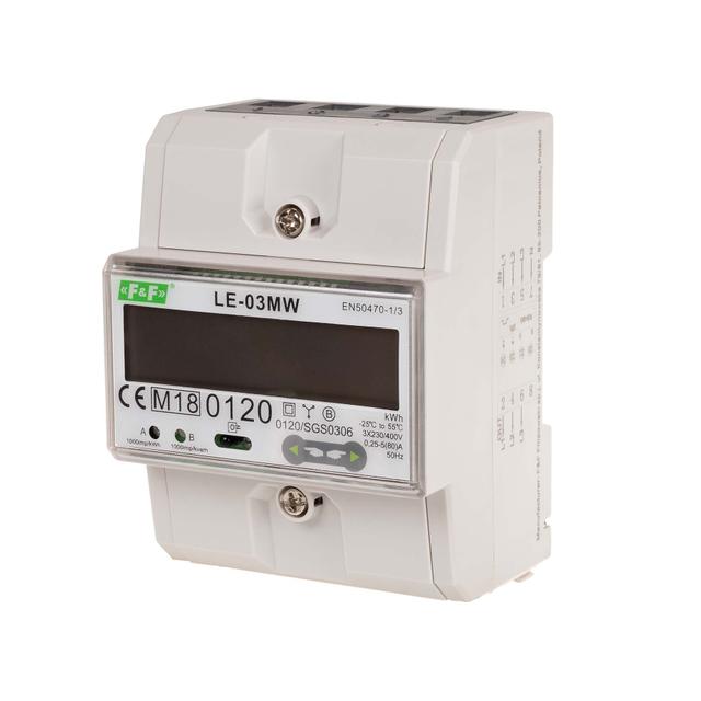 Dwutaryfowy licznik energii elektrycznej 3-fazowy 2-kierunkowy z Modbus RTU do pomairu bezpośredniego LE-03MW F&F
