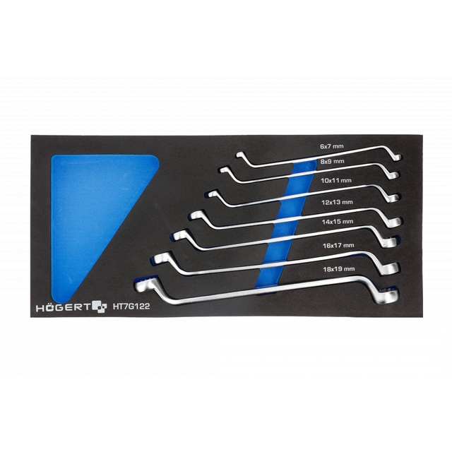 Zestaw kluczy oczkowych 7 szt., wkład EVA