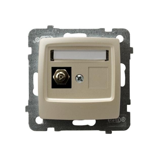 KARO Gniazdo ekwipotencjalne pojedyncze - kolor ecru perłowy